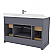 LV 48" Transitional Bath Vanity in Charcoal Grey with 3 Hardware Options, Base Only, and Top Option