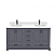 LV 60" Transitional Bath Vanity in Charcoal Grey with 3 Hardware Options, Base Only, and Top Option