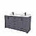 LV 60" Transitional Bath Vanity in Charcoal Grey with 3 Hardware Options, Base Only, and Top Option