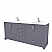 LV 72" Transitional Double Bath Vanity in Charcoal Grey with 3 Hardware Options, Base Only, and Top Option