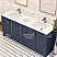 LV 72" Transitional Double Bath Vanity in Navy Blue with 3 Hardware Options, Base Only, and Top Option