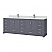 LV 84" Transitional Double Bath Vanity in Charcoal Grey with 3 Hardware Options, Base