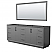 84" Transitional Double Vanity Base in Dark Grey, 3 Top Option, with 3 Hardware Options and Mirror Option