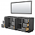 84" Transitional Double Vanity Base in Dark Grey, 3 Top Option, with 3 Hardware Options and Mirror Option