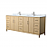 84" Transitional Double Vanity Base in White Oak, 7 Top Options with 2 Hardware Option