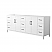 84" Transitional Double Vanity Base in White, 7 Top Options with 2 Hardware Option
