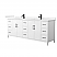 84" Transitional Double Vanity Base in White, 7 Top Options with 2 Hardware Option