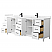 84" Transitional Double Vanity Base in White, 7 Top Options with 2 Hardware Option