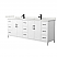 84" Transitional Double Vanity Base in White, 7 Top Options with 2 Hardware Option