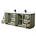  84" Transitional Double Vanity Base in Light Green, 3 Top Option, with 3 Hardware Options and Mirror Option