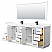 84" Transitional Double Vanity Base in White, 3 Top Option, with 3 Hardware Options and Mirror Option