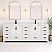 LV 84" Transitional Double Bath Vanity in White with 3 Hardware Options, Base Only, and Top Option