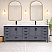  LV 84" Transitional Bath Vanity in Charcoal Grey Finish with 3 Hardware Options, Base only, and Top Option