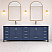 LV 84" Transitional Bath Vanity in Navy Blue Finish with 3 Hardware Options, Base only, and Top Option