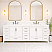  LV 84" Transitional Bath Vanity in White Finish with 3 Hardware Options, Base only, and Top Option