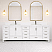  LV 84" Transitional Bath Vanity in White Finish with 3 Hardware Options, Base only, and Top Option