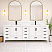  LV 84" Transitional Bath Vanity in White Finish with 3 Hardware Options, Base only, and Top Option