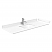 54 Inch Single Bathroom Vanity in Green, White Cultured Marble Countertop, Undermount Square Sink, Brushed Gold Trim
