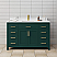 54 Inch Single Bathroom Vanity in Green, White Cultured Marble Countertop, Undermount Square Sink, Brushed Gold Trim