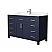 54 Inch Single Bathroom Vanity in Dark Blue with Brushed Nickel Trim and Carrara Cultured Marble Countertop