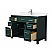 48 Inch Single Bathroom Vanity in Green, with Countertop Options, Undermount Square Sink (3-Hole), and Hardware Options