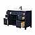 48 Inch Single Bathroom Vanity in Dark Blue, with Color Options, Countertop, Undermount Square Sink, and Hardware Options