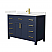 48 Inch Single Bathroom Vanity in Dark Blue, with Color Options, Countertop, Undermount Square Sink, and Hardware Options