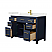 48 Inch Single Bathroom Vanity in Dark Blue, with Color Options, Countertop, Undermount Square Sink, and Hardware Options