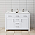 48 inch Double Bathroom Vanity in White with Matte Black Trim with Carrara Cultured Marble Countertop, Undermount Square Sinks