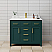  42 Inch Single Bathroom Vanity in Green, Carrara Cultured Marble Countertop, Undermount Square Sink, Brushed Gold Trim 