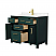  42 Inch Single Bathroom Vanity in Green, Carrara Cultured Marble Countertop, Undermount Square Sink, Brushed Gold Trim 