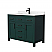  42 Inch Single Bathroom Vanity in Green, Carrara Cultured Marble Countertop, Undermount Square Sink, Matte Black Trim 