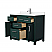  42 Inch Single Bathroom Vanity in Green, Carrara Cultured Marble Countertop, Undermount Square Sink, Brushed Nickel Trim 