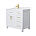 36 Inch Single Bathroom Vanity in White with Color Options, Countertop, Undermount Square Sink, and Hardware Options