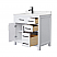 36 Inch Single Bathroom Vanity in White with Color Options, Countertop, Undermount Square Sink, and Hardware Options