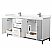 72 Inch Double Bathroom Vanity in White, with Countertop Options, Sinks, and Hardware Options