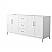72" Transitional Double Vanity Base in White, 7 Top Options with 2 Hardware Option