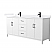 72" Transitional Double Vanity Base in White, 7 Top Options with 2 Hardware Option
