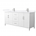72" Transitional Double Vanity Base in White, 7 Top Options with 2 Hardware Option