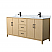 72" Transitional Double Vanity Base in White Oak, 7 Top Options with 2 Hardware Option