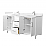 66" Transitional Double Vanity Base in White, 7 Top Options with 2 Hardware Option