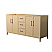 66" Transitional Double Vanity Base in White Oak, 7 Top Options with 2 Hardware Option