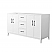 60" Transitional Double Vanity Base in White, 7 Top Options with 2 Hardware Option