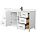  60" Transitional Single Vanity Base in White, 7 Top Options with 2 Hardware Option
