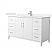  60" Transitional Single Vanity Base in White, 7 Top Options with 2 Hardware Option