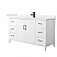  60" Transitional Single Vanity Base in White, 7 Top Options with 2 Hardware Option