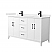 60" Transitional Double Vanity Base in White, 7 Top Options with 2 Hardware Option
