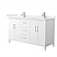  60" Transitional Double Vanity Base in White, 7 Top Options with 2 Hardware Option