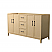  60" Transitional Double Vanity Base in White Oak, 7 Top Options with 2 Hardware Option