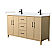  60" Transitional Double Vanity Base in White Oak, 7 Top Options with 2 Hardware Option